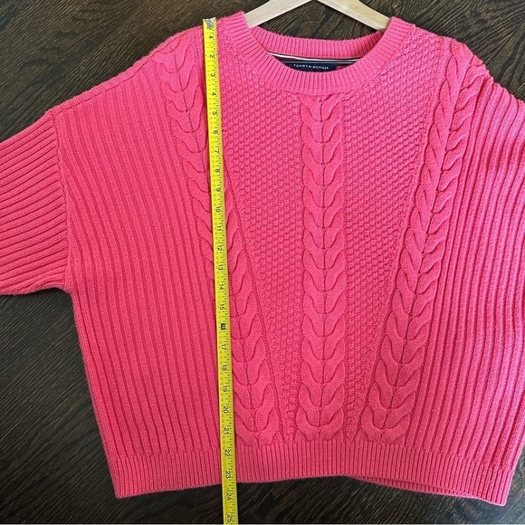 Tommy Hilfiger Women's Cable-Knit Drop-Shoulder Pink Sweater Size XL - Picture 8 of 8